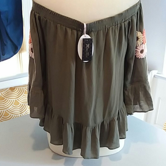 Miss Me peasant tassle boho floral  top - Picture 6 of 9